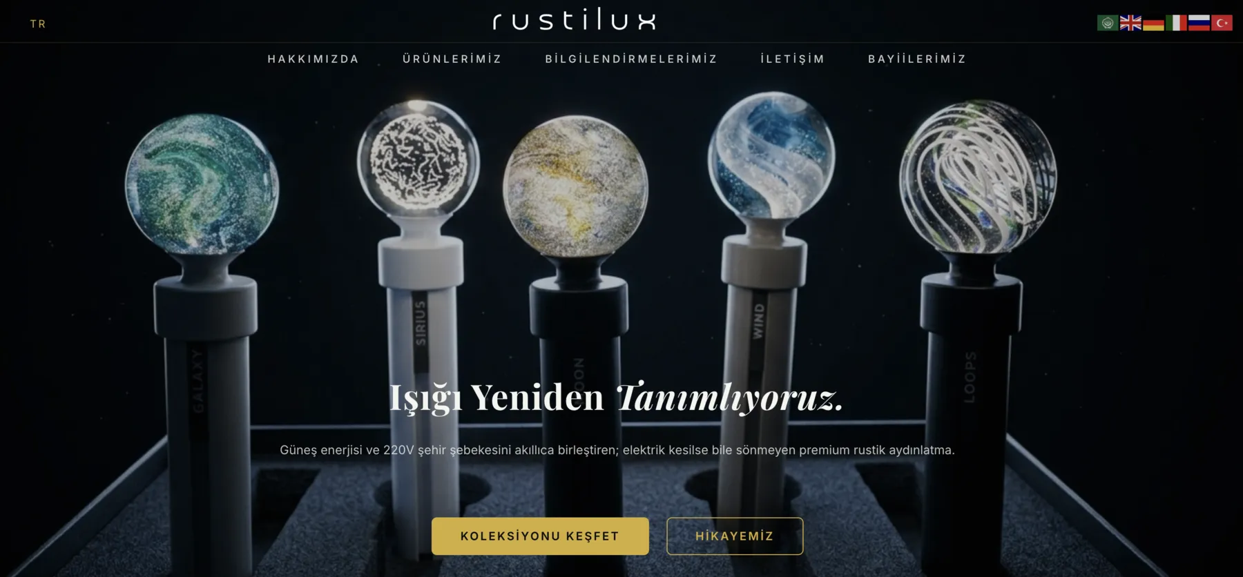 Rustilux web sitesi ana sayfası