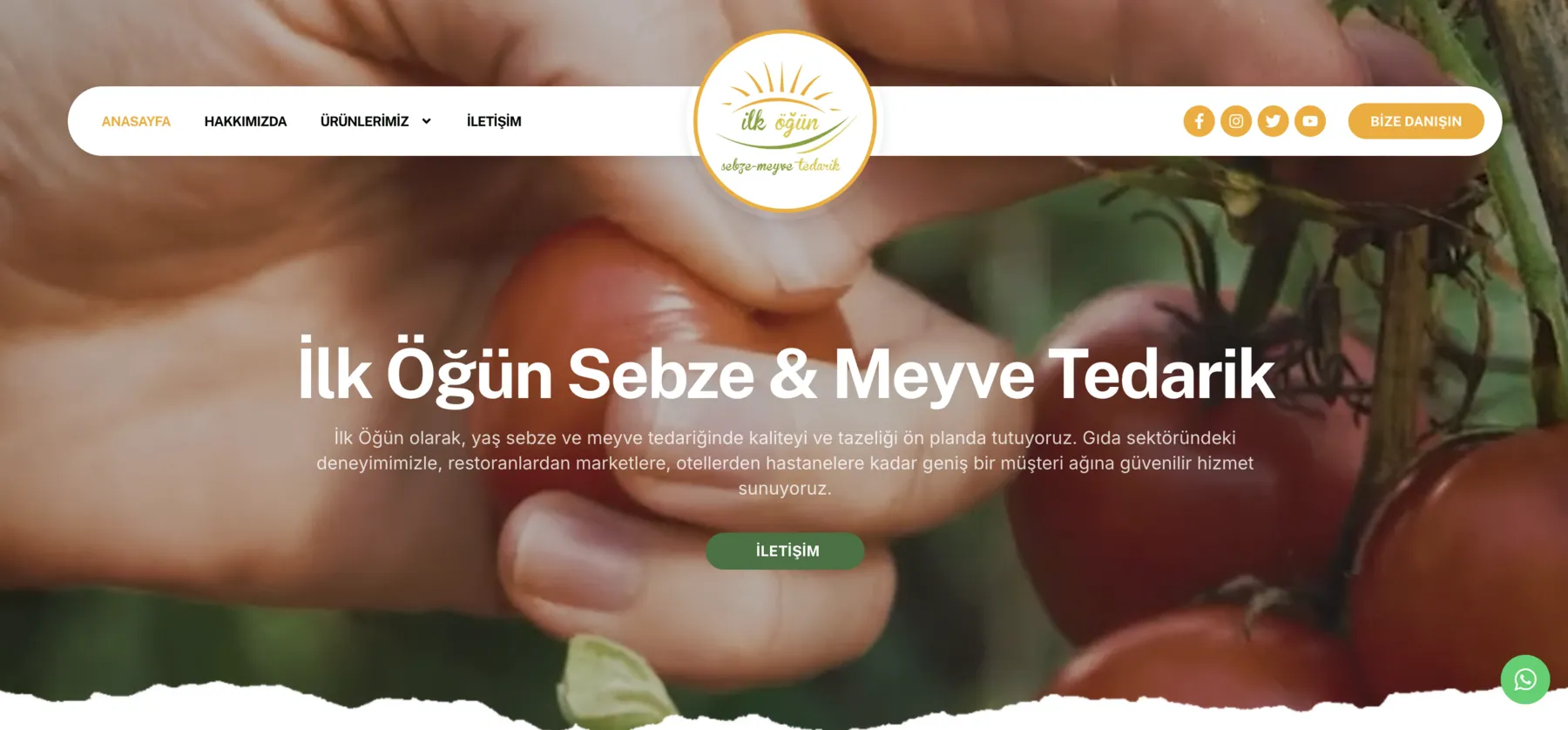 İlk Öğün web sitesi ana sayfa görünümü